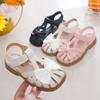 Summer Girls' Sandals Peep-toe Breathable Bow-knot Princess Children Soft Girls Sandals Cute Versatile Beach Shoes