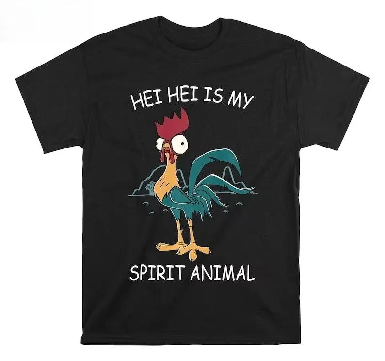 Moana Hei Hei Is My Tshirt Fun Retro Pattern Printed Tshirt for Summer Fashion Unisexs Casual Outdoor Tshirt Street Style