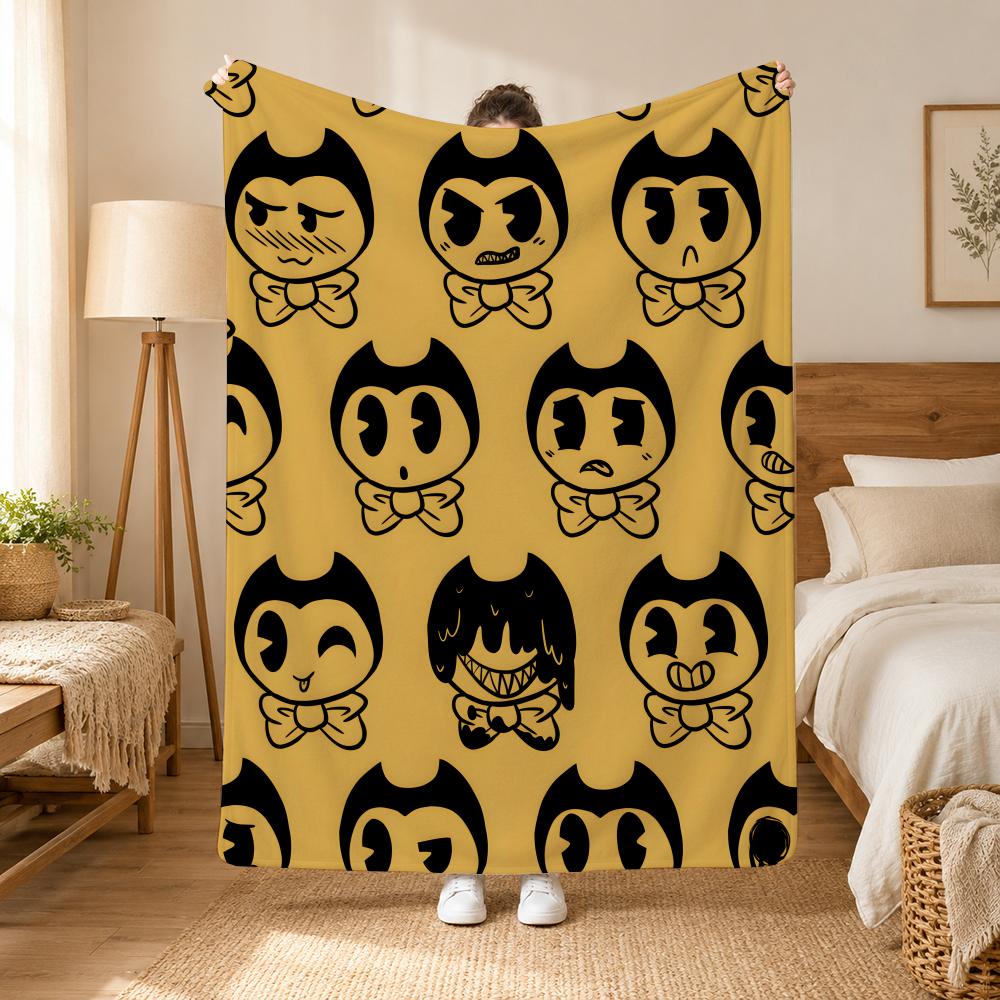 Bendy and the Ink Machine Game Throw 240g flannel blanket, suitable for sofas, beds, offices, exquisite gift blankets