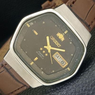 ЯПОНИЯ ВИНТАЖ ORIENT CRYSTAL АВТОМАТИЧЕСКИЕ 46943 МУЖСКИЕ ЧАСЫ ОРИГИНАЛЬНЫЙ ЦИФЕРБЛАТ a703470-1
