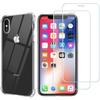 Shockproof Case - Phonillico® - iPhone X / XS - Soft Silicone - 2 Tempered Glass - Reinforced Protection