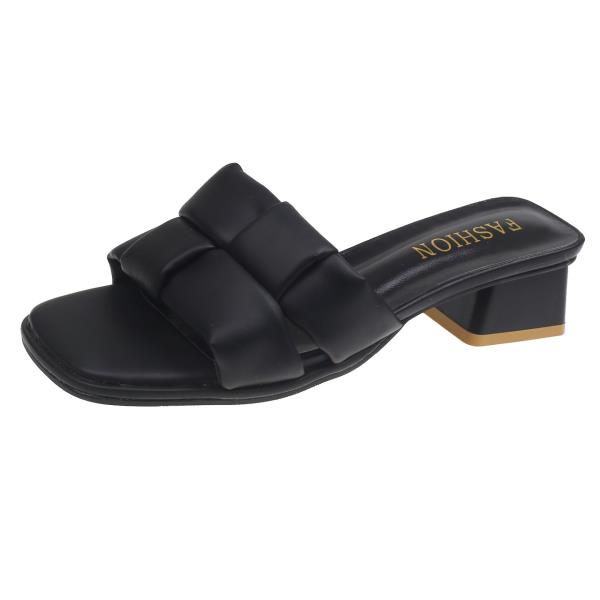 Модная обувь Низкий ПУ Резина Рим Каблуки-копыта Ткань Низкая обувь ПУ Рим Каблуки-копыта Ткань