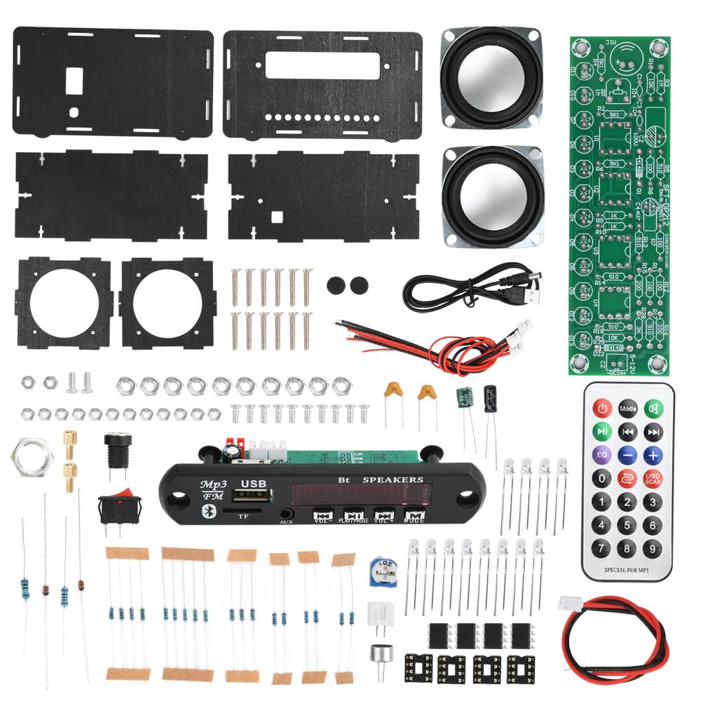 DC5V DIY Bluetooth Speaker Kit with FM Radio DIY Soldering Project Practice Solder Assembly Electronic Kit Component 2*3W Speake