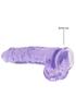 Realrock Crystal Clear Suction Cup Dildo with Testicles 23cm Purple