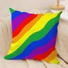 Homosexual Rainbow Flag Cushion Cover Soft Plush Fabric DoubleSided Printed Sofa Cushion Cover for All Seasons Home Decor Gift