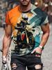 T-Shirt For Men's Motorcycle Printed 3D Tshirts Summer Oversized T-Shirt Men's Short Sleeve Tops Men's Clothing Streetwear