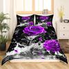 Комплект постельного белья Purple Rose из трех предметов с романтическим цветочным узором на День святого Валентина в подарок паре