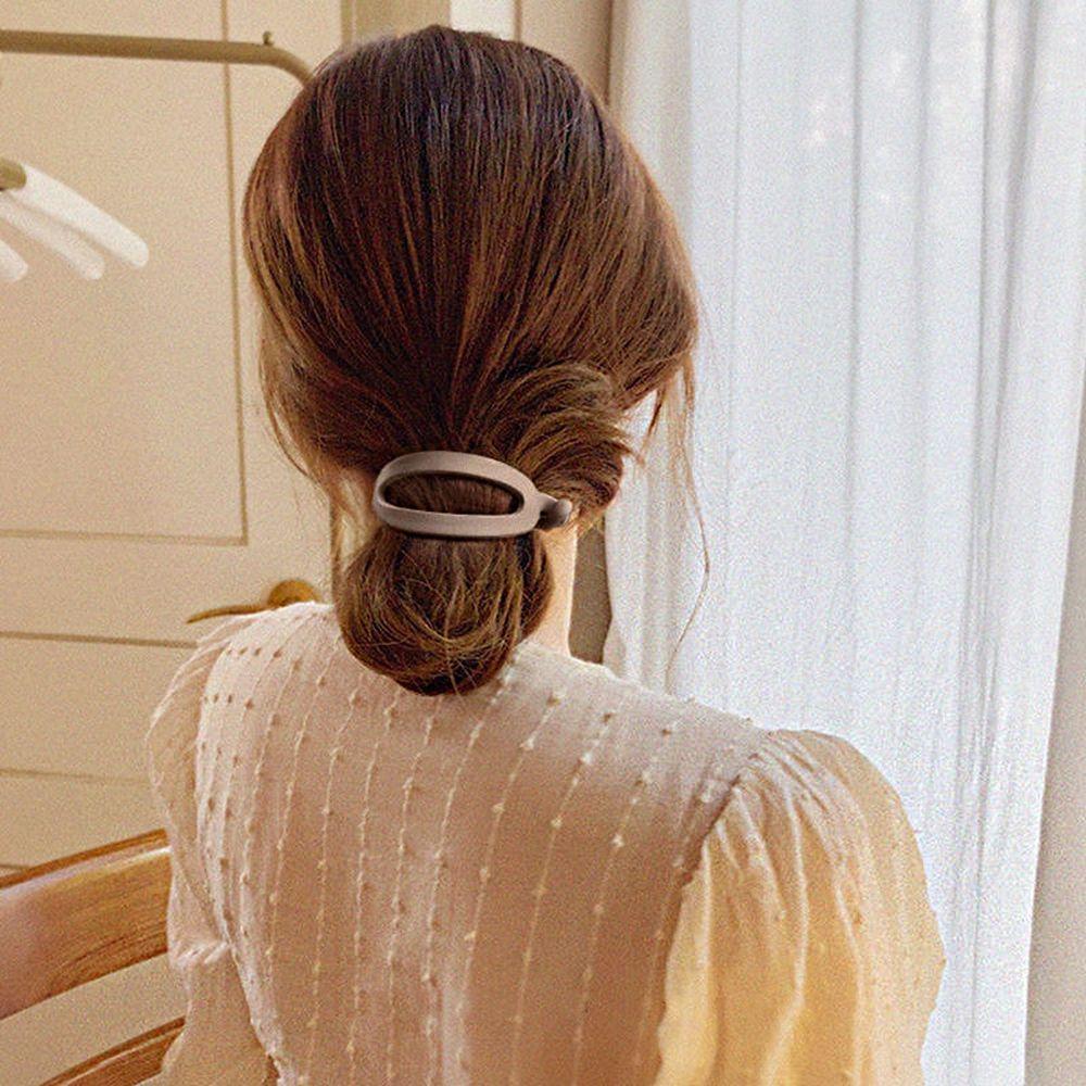 Fashion Accessories Oval Shape Hollow Hair Accessories Simple Hair Claw Resin Frosted Banana Clip