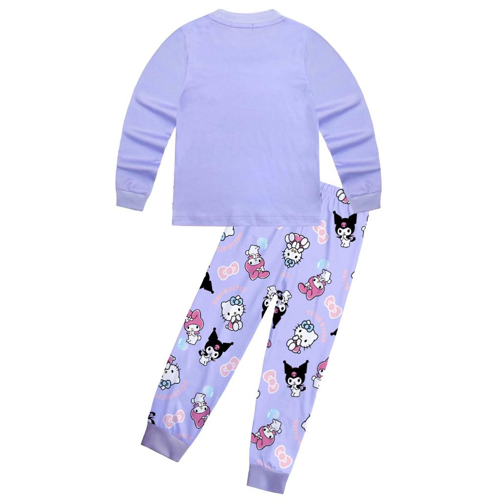 Детский комплект пижамы с длинным рукавом Cinnamoroll, Kuromi и My Melody (Medium / Large)