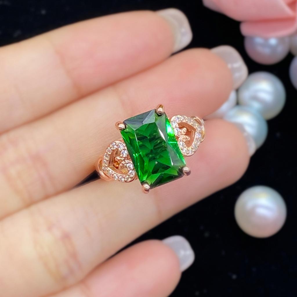 BELLA BOX Luxury Square Green Shape Zircon Rings For Women Classic Wedding Ceremony Ring Dazzling Accessories Jewelry Patry