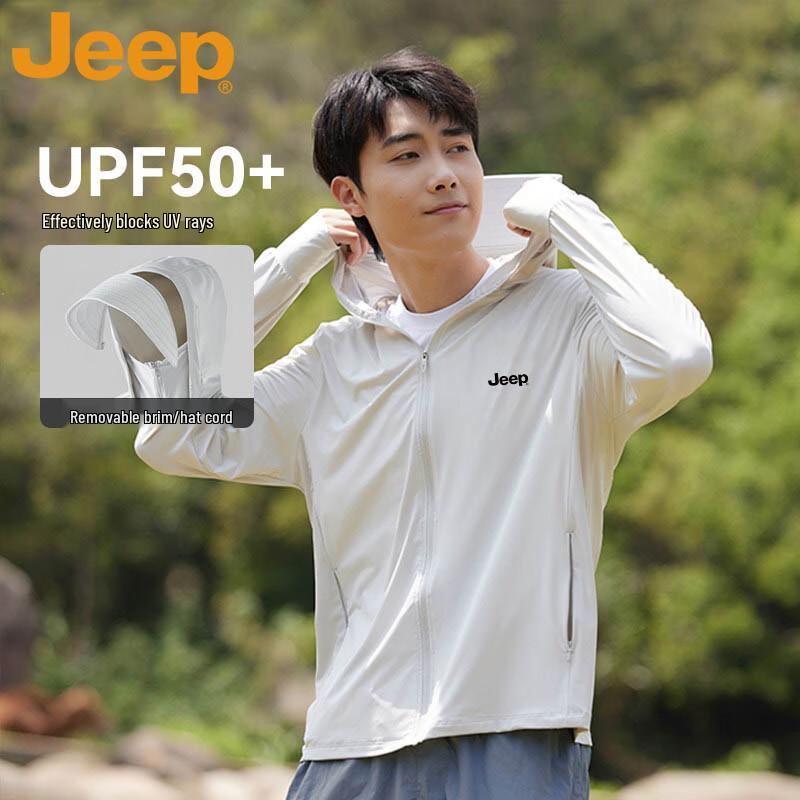 Jeep Мужская куртка с капюшоном из ледяного шелка для защиты от солнца