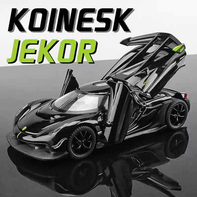 Koenigsegg Jesko Attack Суперкар Симуляция Литые и Игрушечные Транспортные Средства Звуки и Свет Машинка с Инерционным Двигателем 1:32 Подарки из сплава для детей