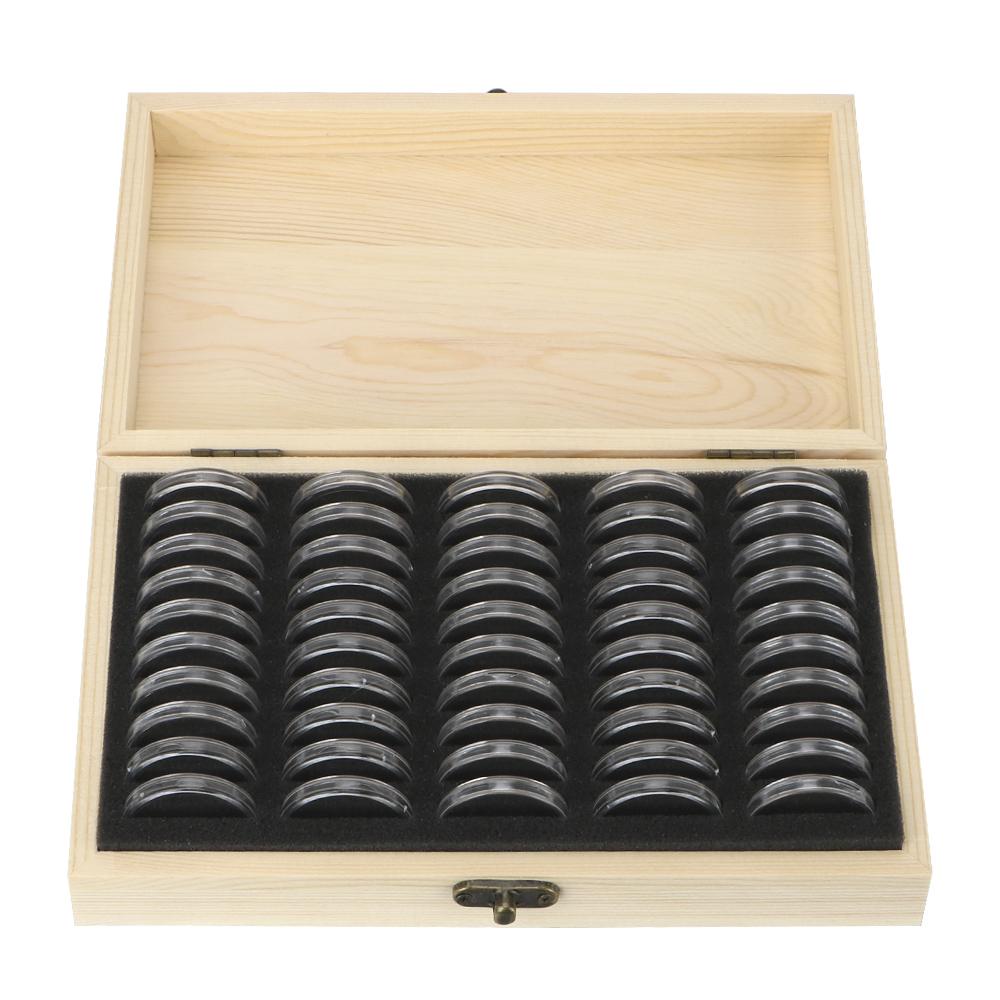 With Adjustment Pad Coins Storage Box Adjustable Antioxidative Wooden Commemorative Coin Collection Case