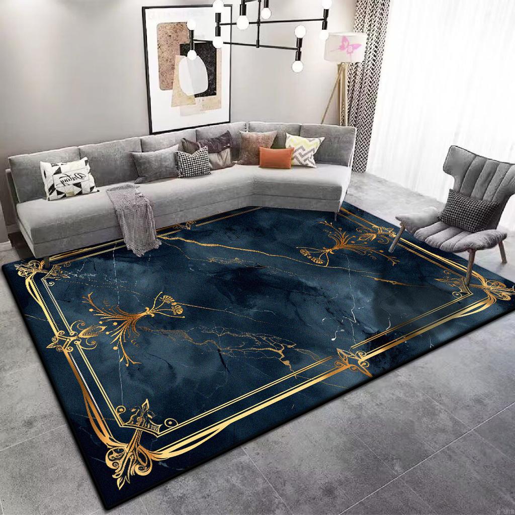 Современный Большой Ковер для Гостиной для Пожилых Синий Противоскользящий Коврик для Кофейных Столиков Настраиваемый Коврик для Гардеробной Офиса Под Диван Мягкий Легко Чистить