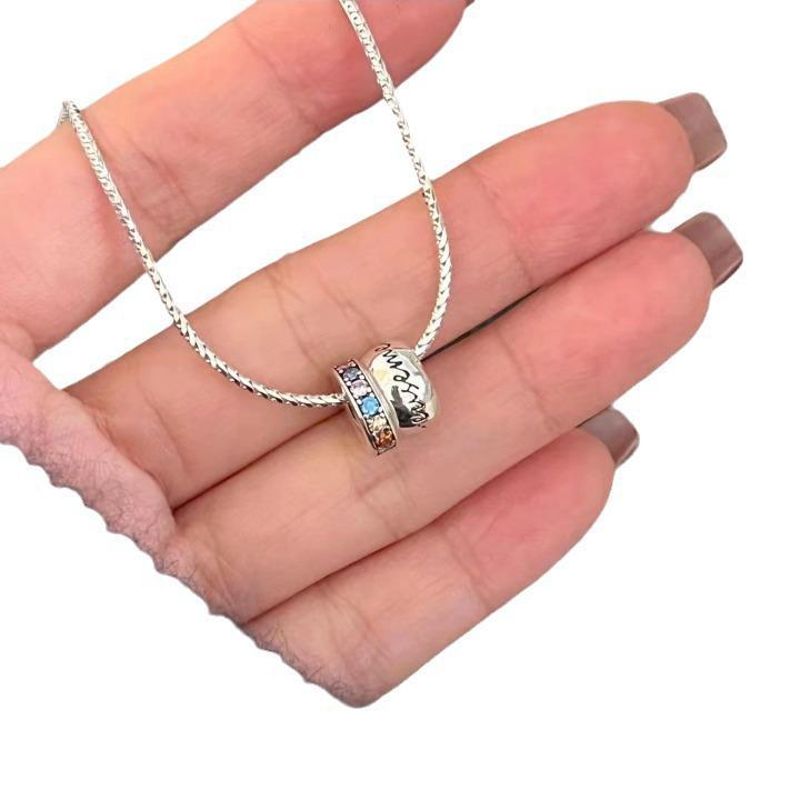 Двойное кольцо с цветными бриллиантами 2025 года в корейском стиле — модный, простой, высококачественный легкий роскошный дизайн для женщин