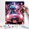 Disney Стич Ангел Автомобиль Любовь Масляная Живопись Арт Набор для Рисования Домашний Декор Стены Ручная Работа Подарок на День Святого Валентина Романтическое Искусство Холст Принадлежности