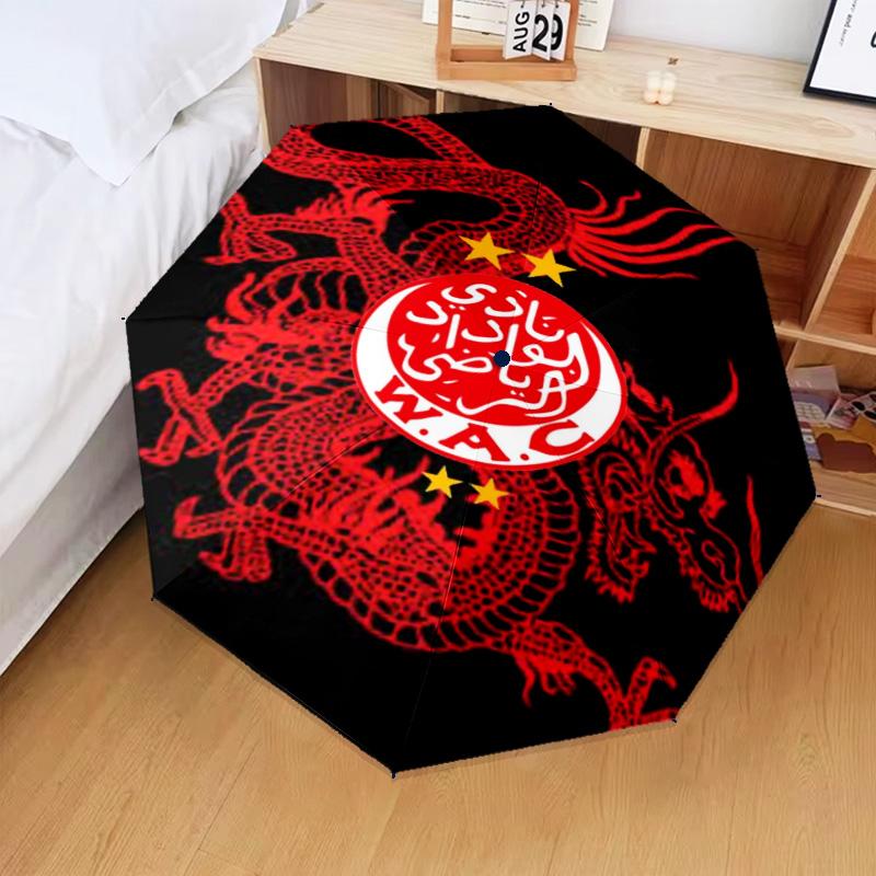 1PC Fc Crest Design Printed Umbrella Folding umbrella, automatic umbrella 8-Frame for Travel, camping Fan gifts Christmas Gifts