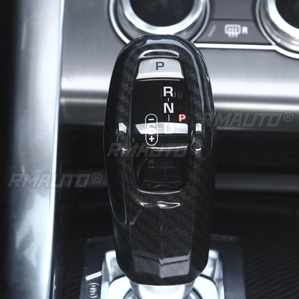 Real Carbon Fiber Car Shift Lever Knob Gear Shift Knob Cover Trim for Land Rover Range Rover Sport 2018 2019 2020 Lever Shifter