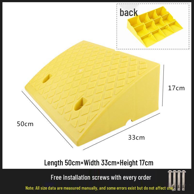Car Curb Ramp: Plastic Step Pad for Sill, Edge, or Slope, Ideal for Uphill Climbing and Speed Bump Triangle Pad