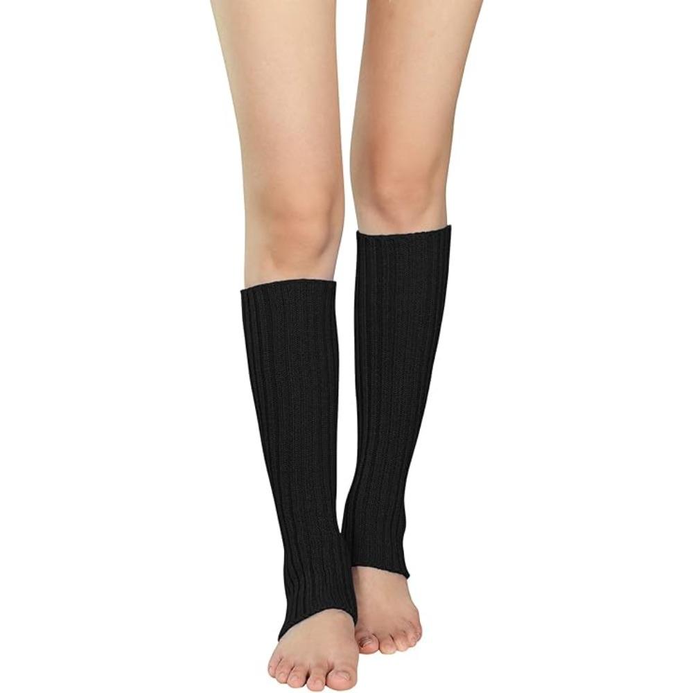 Женские зимние теплые носки Неоновые вязаные гетры Ребристые яркие цветные носки без стопы Гетры разноцветные Один размер