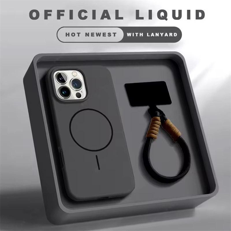 Магнитный чехол для телефона iPhone 15 14 16 Plus 11 12 13 16 Pro Max силиконовый официальный ремешок Magsafe защитный мягкий чехол