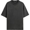 Cotton Loose Wash Printed Round Neck Short Sleeve T-Shirt Men Tops Dark-Anthracite 06224347-35