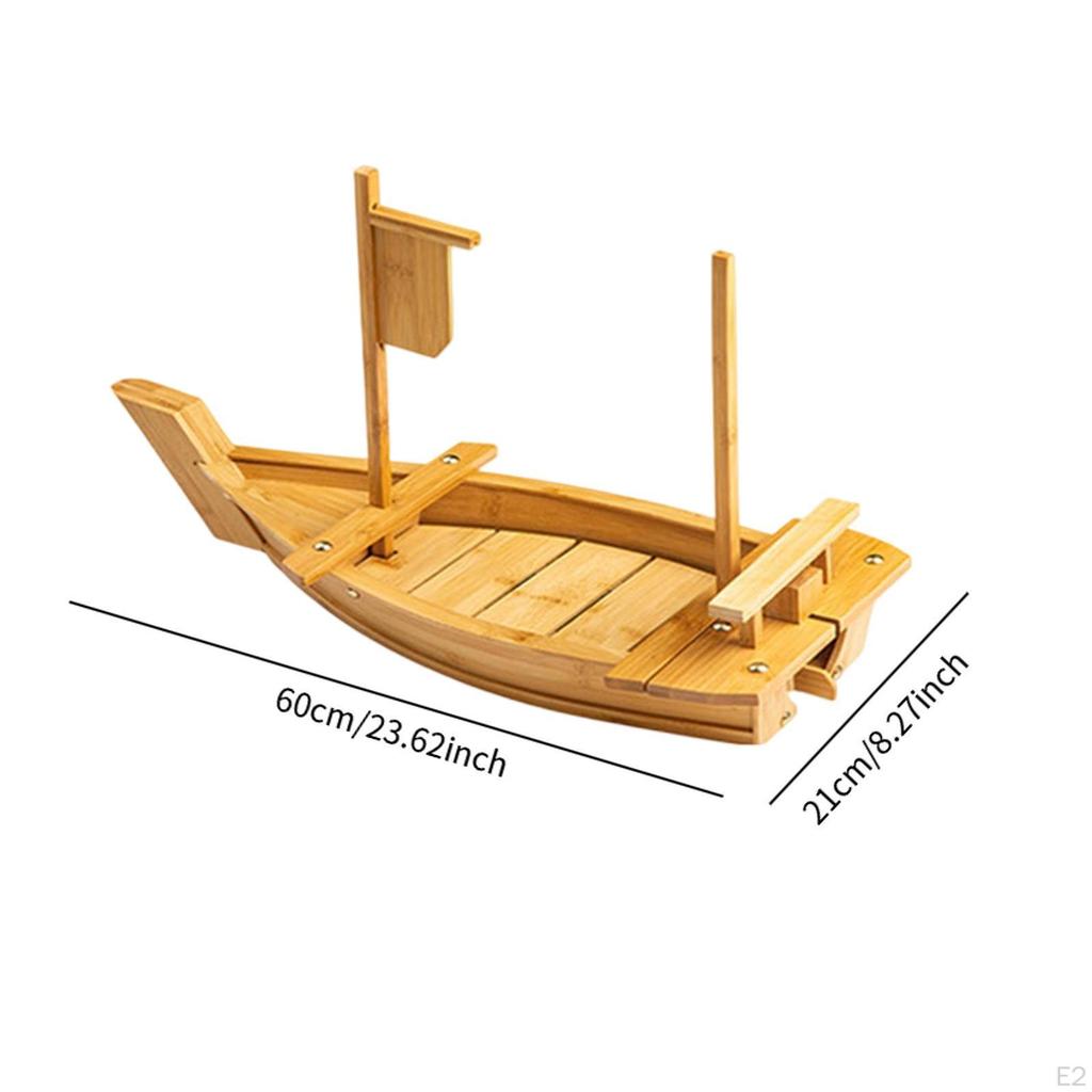 Wooden Sushi Boat Plate Multipurpose Simple To Clean Serving Board for Birthday Parties Home
