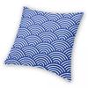 Japanese Seigaiha Wave Pillowcase Polyester Linen Velvet Printed Zip Decor Throw Pillow Case Home Cushion Cover 45X45