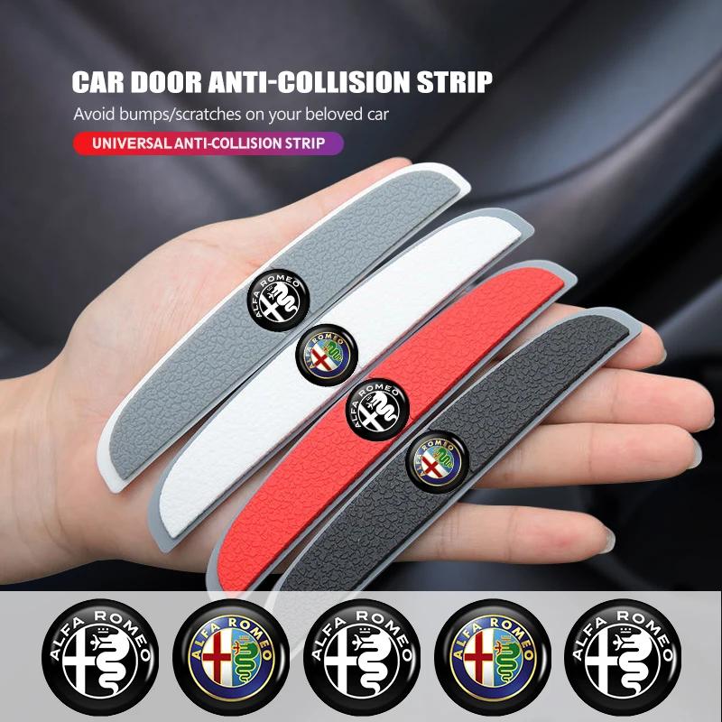 Car Stickers For Alfa Romeo 4PCS Car Mirror Sticker Door Side Anti Collision Strip Decals For Alfa Romeo 159 Giulietta Giulia 14