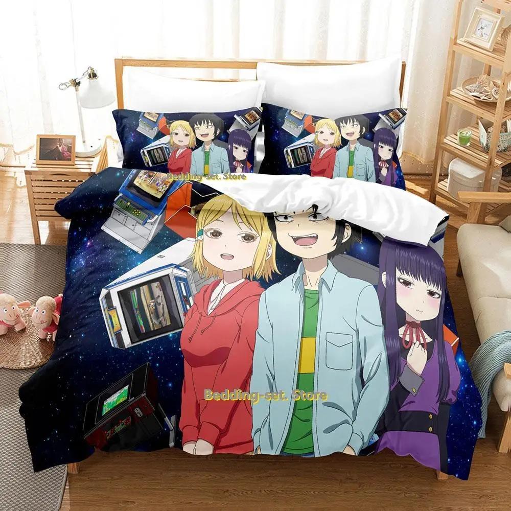 Новый Постельный набор Hi Score Girl Односпальный Полуторный Двуспальный Квинсайз Кингсайз Комплект для кровати Взрослый Детский Спальня Комплекты пододеяльников Аниме постельное белье Кровать