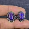 Запонки ручной работы из серебра 925 пробы с медно-фиолетовым бирюзовым драгоценным камнем e5z50