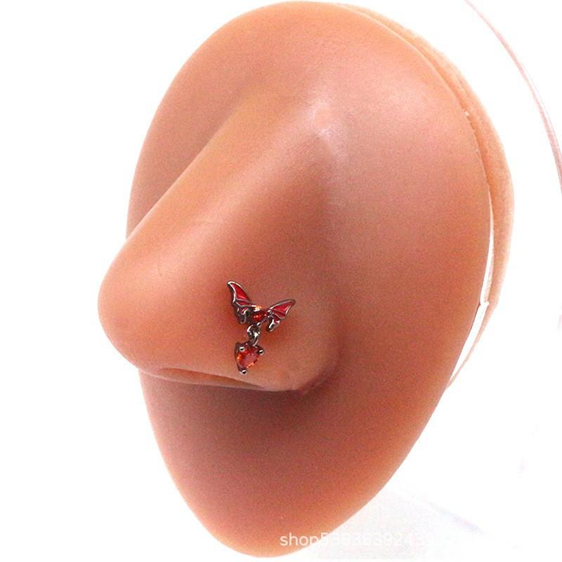 Red Bat Navel Lip Nipple Belly Piercing Jewelry Ear Studs Nose Rings Belly Button Rings