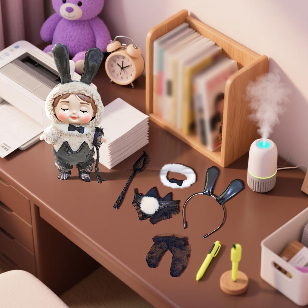 Комплект одежды для кукол 17 см, аксессуары для кукол, топ с сердечками, шарф, шапка, без кукол