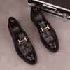 Fashion New Fashion Designer Men's Pointed Black Metal Buckle Oxford Flats Casual Shoes Wedding Dress Prom Party Zapatos Hombre
