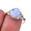 Natural Rainbow Moonstone Gemstone 925 Solid Sterling Silver Ring Size 7.5 Z2C79