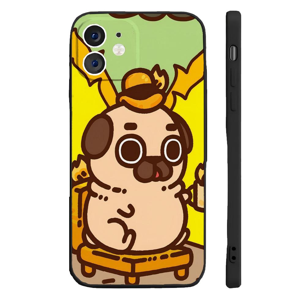 Чехол для телефона P-Puglie Dog Pug силиконовый мягкий для iPhone 16 15 14 13 12 11 Plus Pro Max Plus
