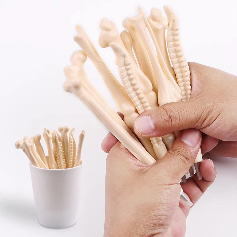 20 шт. шариковых ручек в форме кости, черные чернильные ручки, ручки для пальцев, ручка для медсестры, доктора, канцелярские принадлежности, подарок для студента