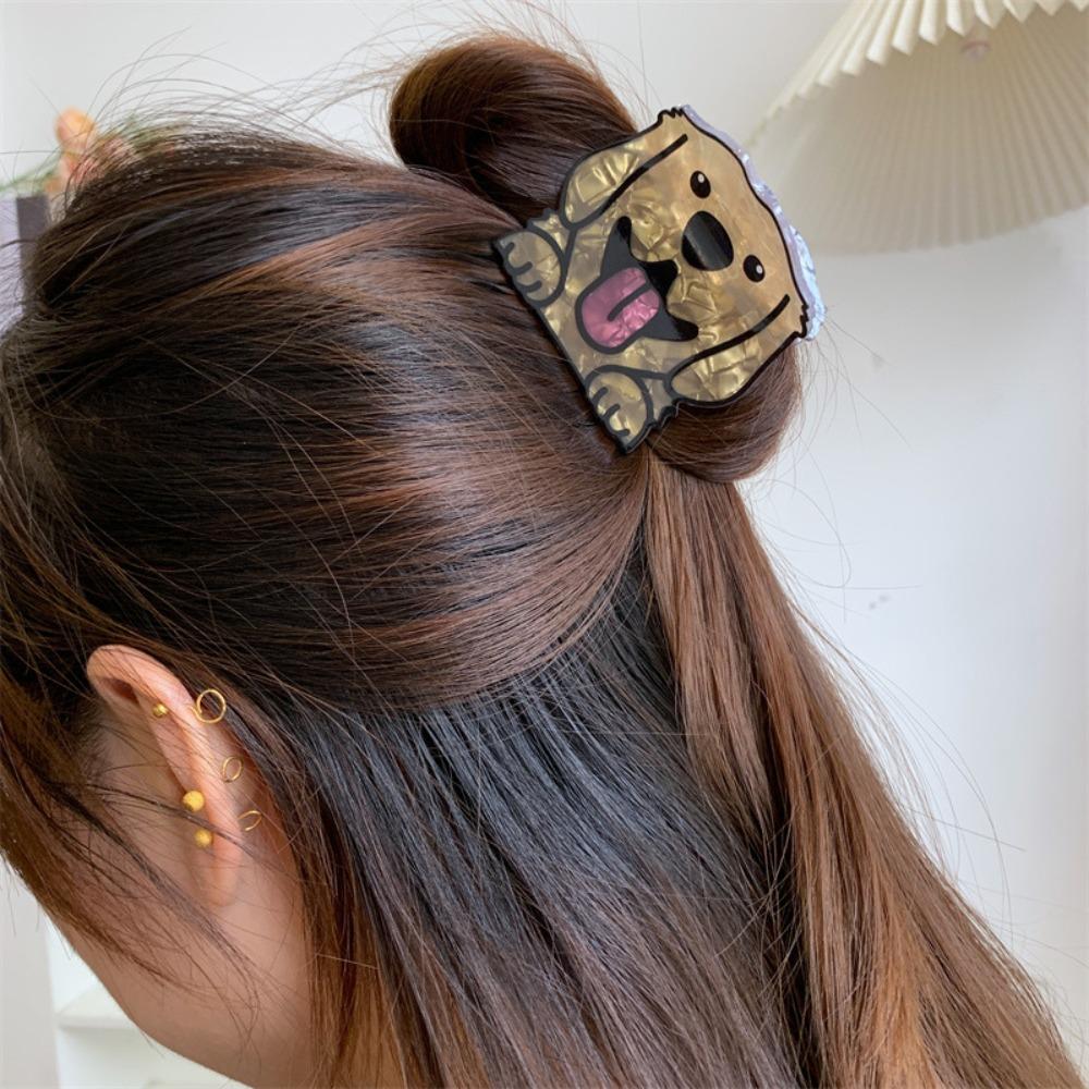 Korean Style Cartoon Dog Hair Claw Acrylic Small Shark Clip Kawaii Hair Clip  Headdress