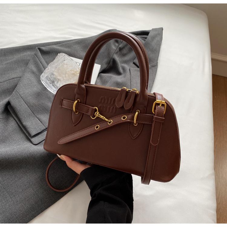 Niche Portable Commuter Bag Women's 2025 New Fashion Retro Shell Bag Simple Large-capacity Messenger Bag