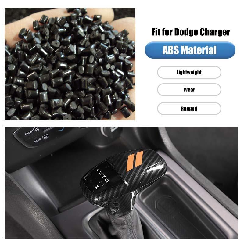 Gear Shift Panel Cover For Dodge Charger Gear Lever Protective Sticker For Dodge Challenger 2015 Up For Durango 2018 Up ABS Carbon Fiber Accessories