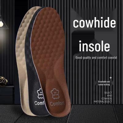Мужские и женские дезодорирующие дышащие стельки из натуральной коровьей кожи - Впитывающие пот, мягкие, толстые амортизирующие, идеально подходят для весенней обуви