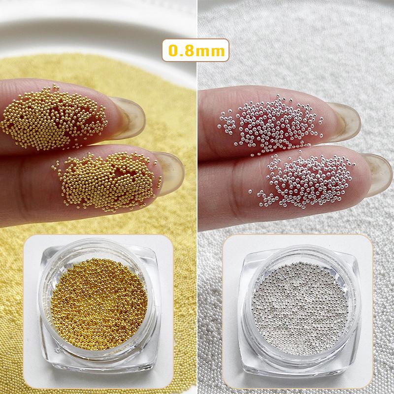 Мини-стальной шарик 0,4-1,5 мм, металлические микро-икры, сплав для дизайна ногтей, ювелирные изделия, аксессуары для маникюра, украшения «сделай сам»
