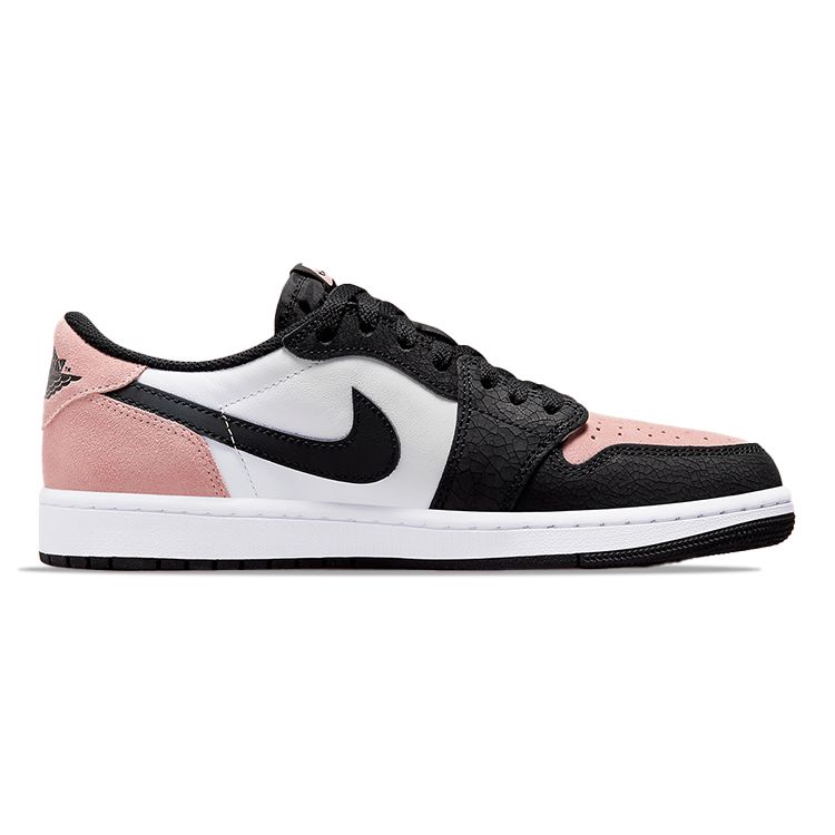 Air Jordan 1 Retro Low OG GS Отбеленные коралловые детские кроссовки Розовый Черный Белый CZ0858-061