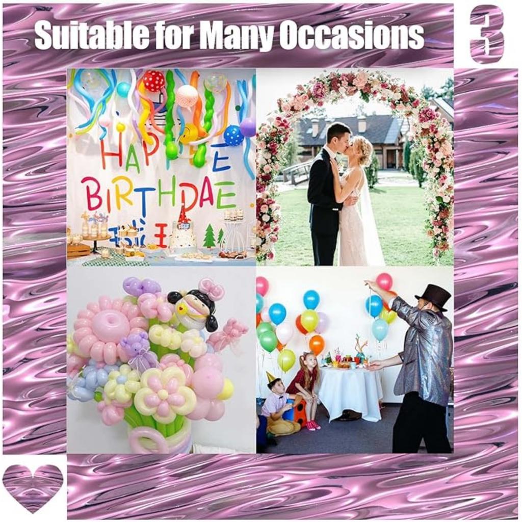 100 Pcs Macaron Long Balloons Long Twisting Balloons DIY 260 Latex for Birthday Wedding Decor, Party Decoration, Ties (Macaron)