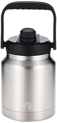 Captain Stag Sports Bottle, Direct Drinking, Double Stainless Steel Bottle, Vacuum Insulated, Keeps Drinks Cold, HD Water Tank, 2.5L, Silver, UE-3529
