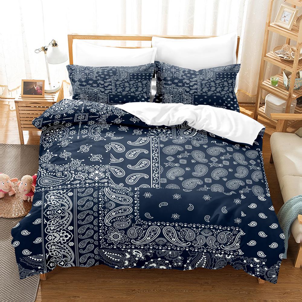 Пододеяльник с узором «пейсли» в стиле ретро, 3 шт., комплект одеяла с цифровой печатью - мягкое, удобное, дышащее постельное белье