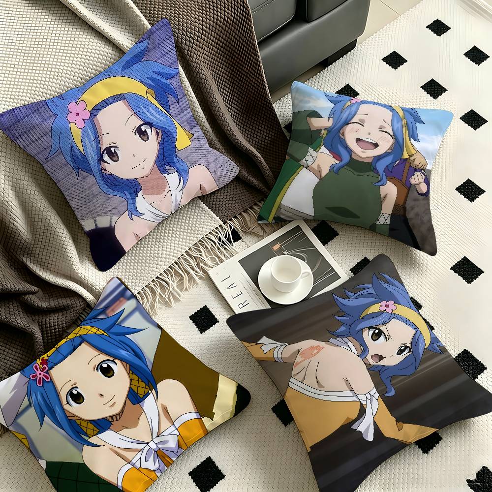 1pc Levy McGarden Fairy Tail Pillow Case Fashion Square Pillowcase Bedroom Sofa Room Ins Decoration Leisure