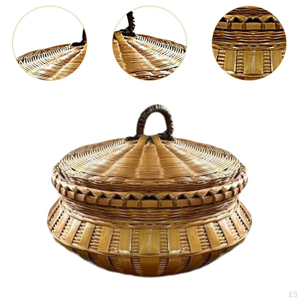 Бамбуковая плетеная корзина для яиц, держатель для фруктов, настольный многофункциональный ручной работы для хранения