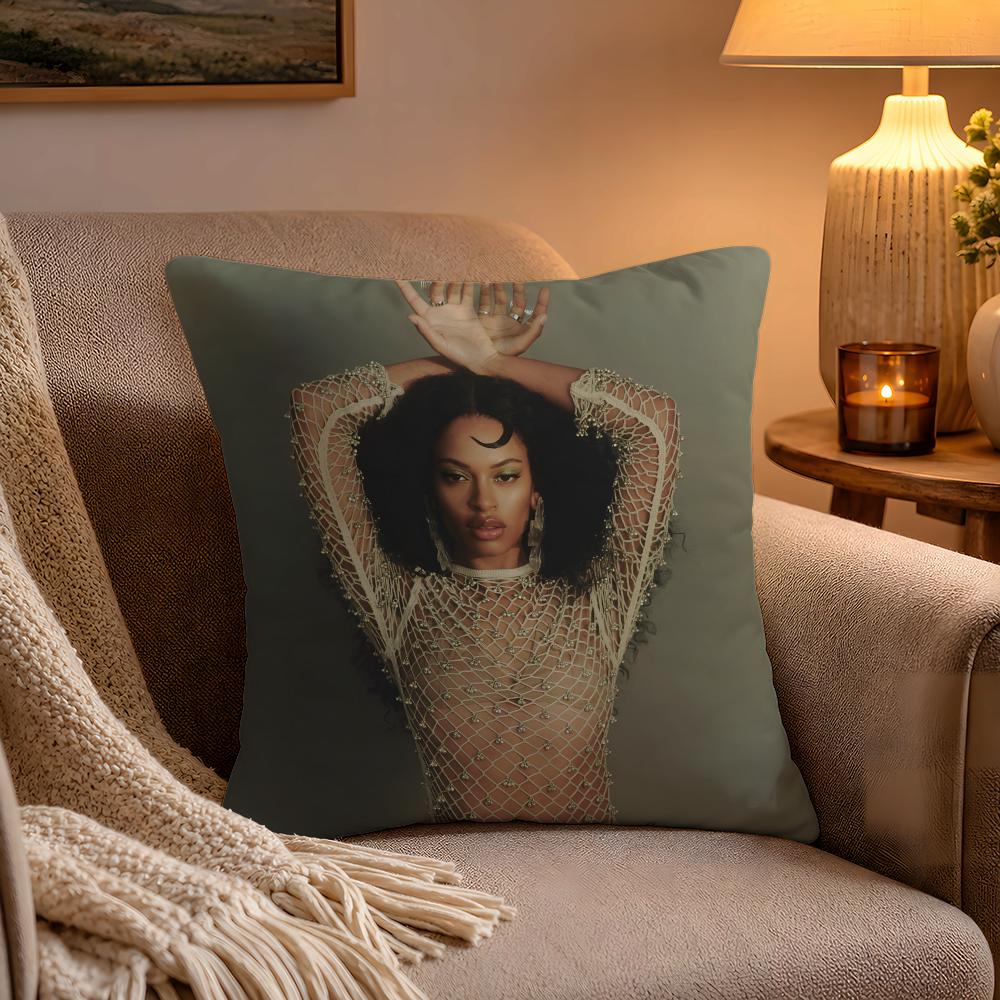 Hot Singer AAnnahstasia Pillow Case Soft Plush Cushion Cover Double Print and Invisible Zipper for Sofa Home Car Use