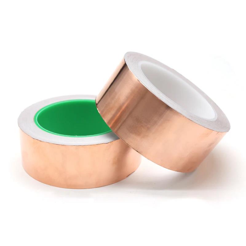 Length 20M Adhesive Conductive Copper Foil Tape 5/6/8/10/15/20/25/30/35/40/45/50mm Single/Double Sided Conduct Copper Foil TapesPinstriping Tape 3